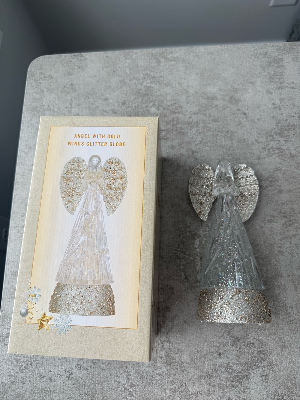Cracker Barrel Clear and Silver Sequin Glass Angel Holiday Decor - Picture 2 of 8
